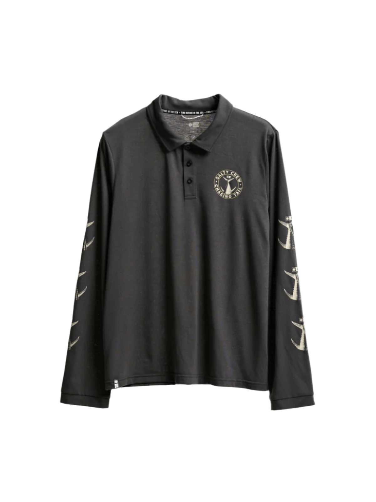 Salty Crew - Tailgate Polo LS Sunshirt - Coal - Velocity 21