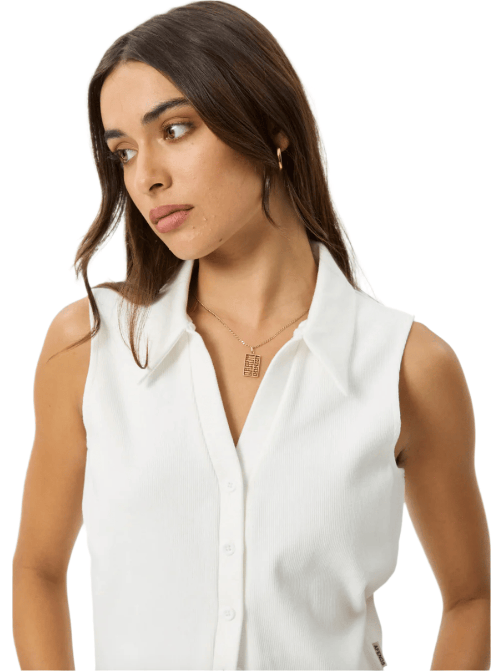 Afends - Eliza Hemp Rib Sleeveless Shirt - Off White - Velocity 21