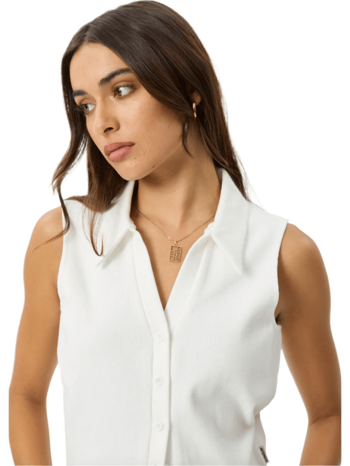 Afends - Eliza Hemp Rib Sleeveless Shirt - Off White - Velocity 21