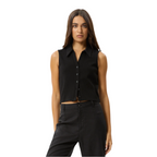 Afends - Eliza Hemp Rib Sleeveless Shirt - Black - Velocity 21