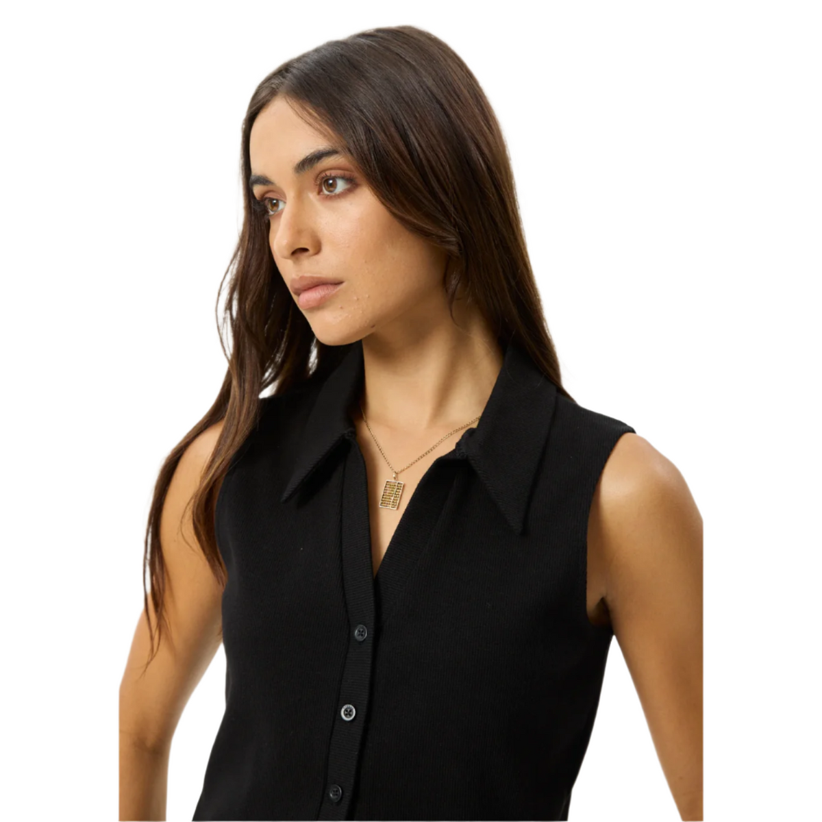Afends - Eliza Hemp Rib Sleeveless Shirt - Black - Velocity 21