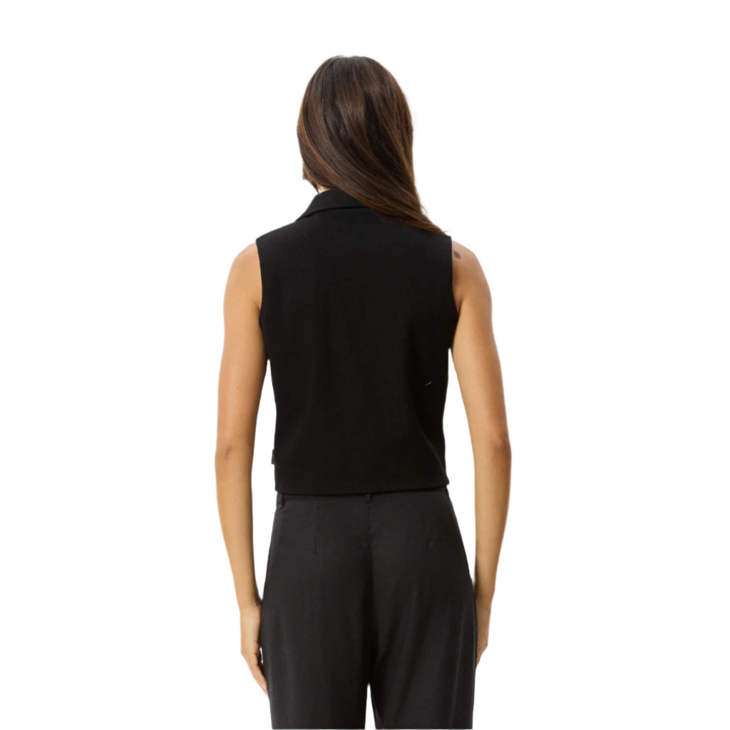 Afends - Eliza Hemp Rib Sleeveless Shirt - Black - Velocity 21