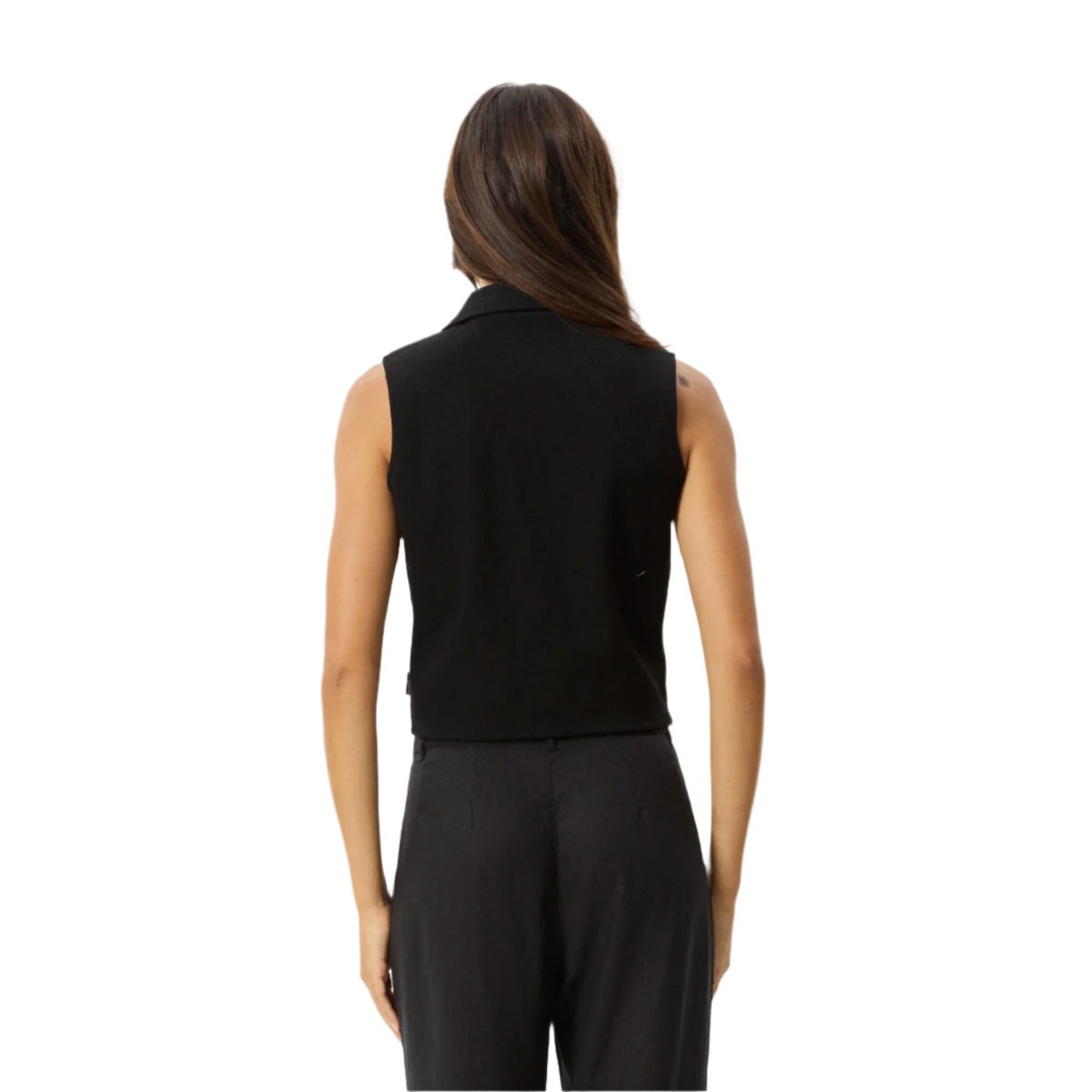 Afends - Eliza Hemp Rib Sleeveless Shirt - Black - Velocity 21