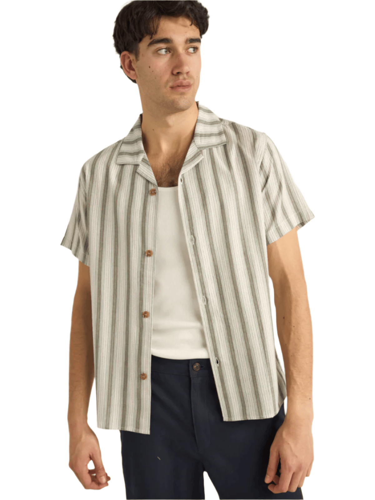 Rhythm - Vacation Stripe SS Shirt - Fern - Velocity 21