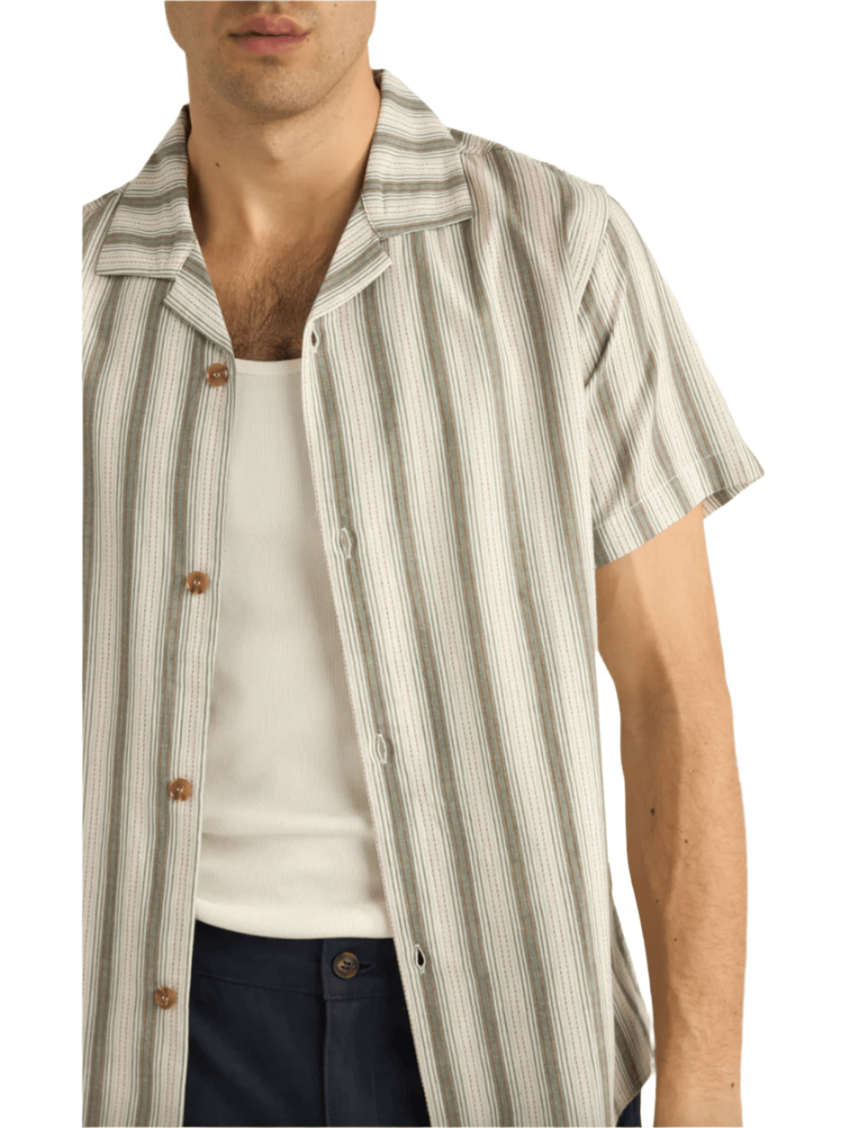 Rhythm - Vacation Stripe SS Shirt - Fern - Velocity 21