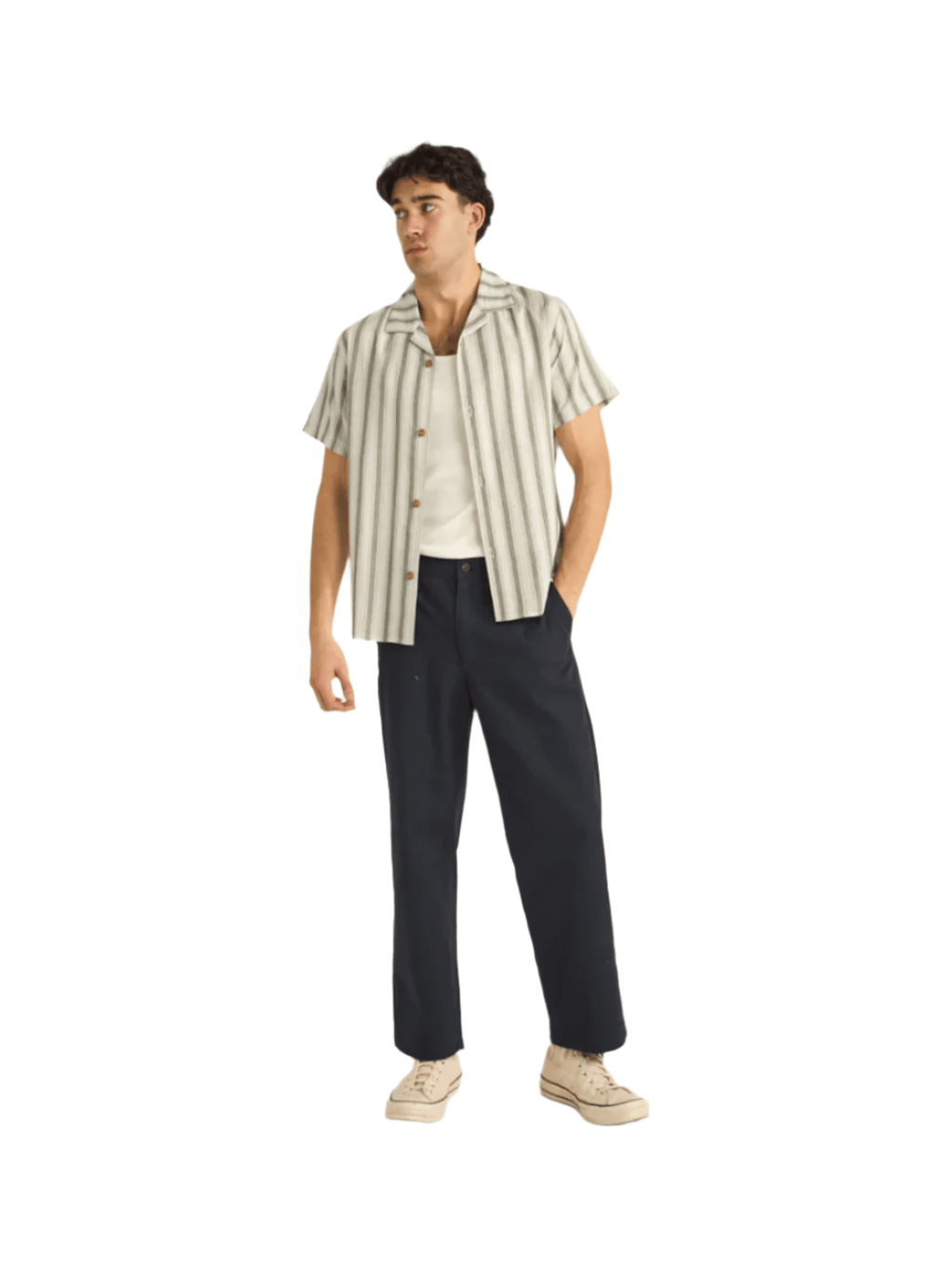 Rhythm - Vacation Stripe SS Shirt - Fern - Velocity 21