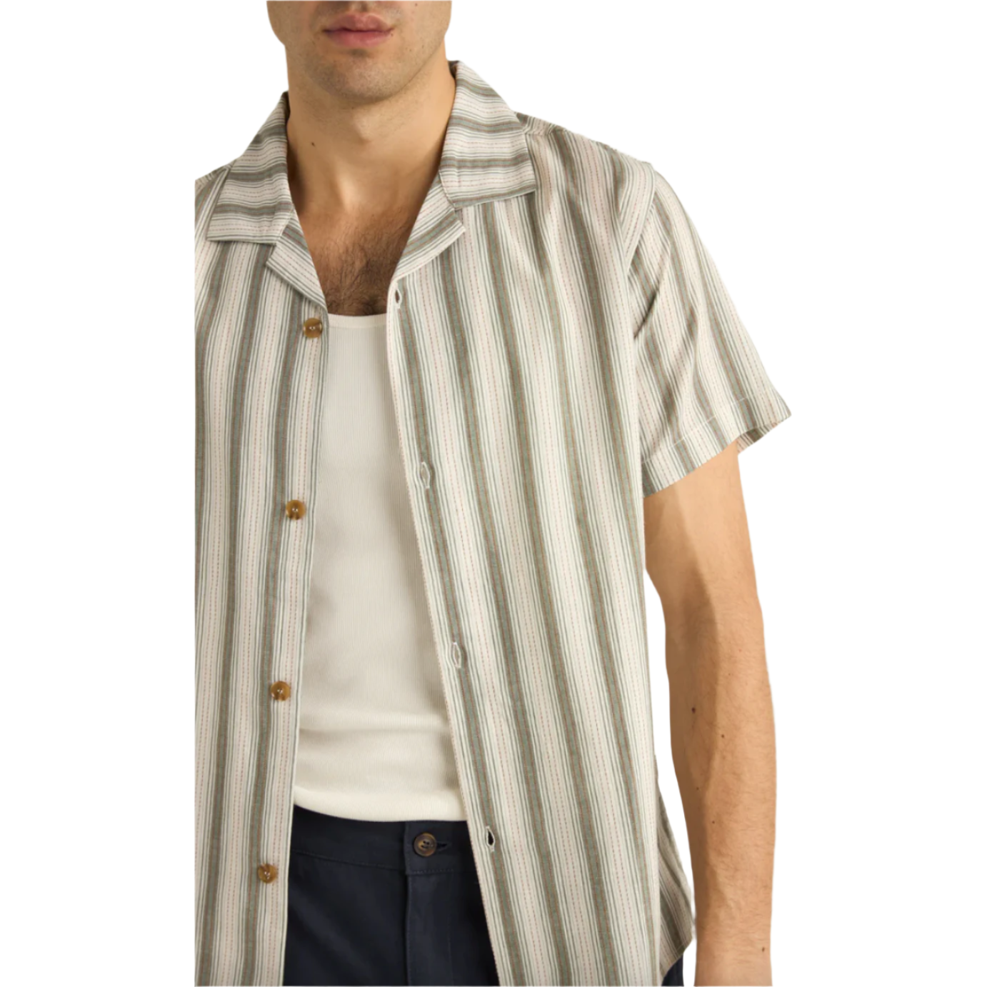 Rhythm - Vacation Stripe SS Shirt - Fern - Velocity 21