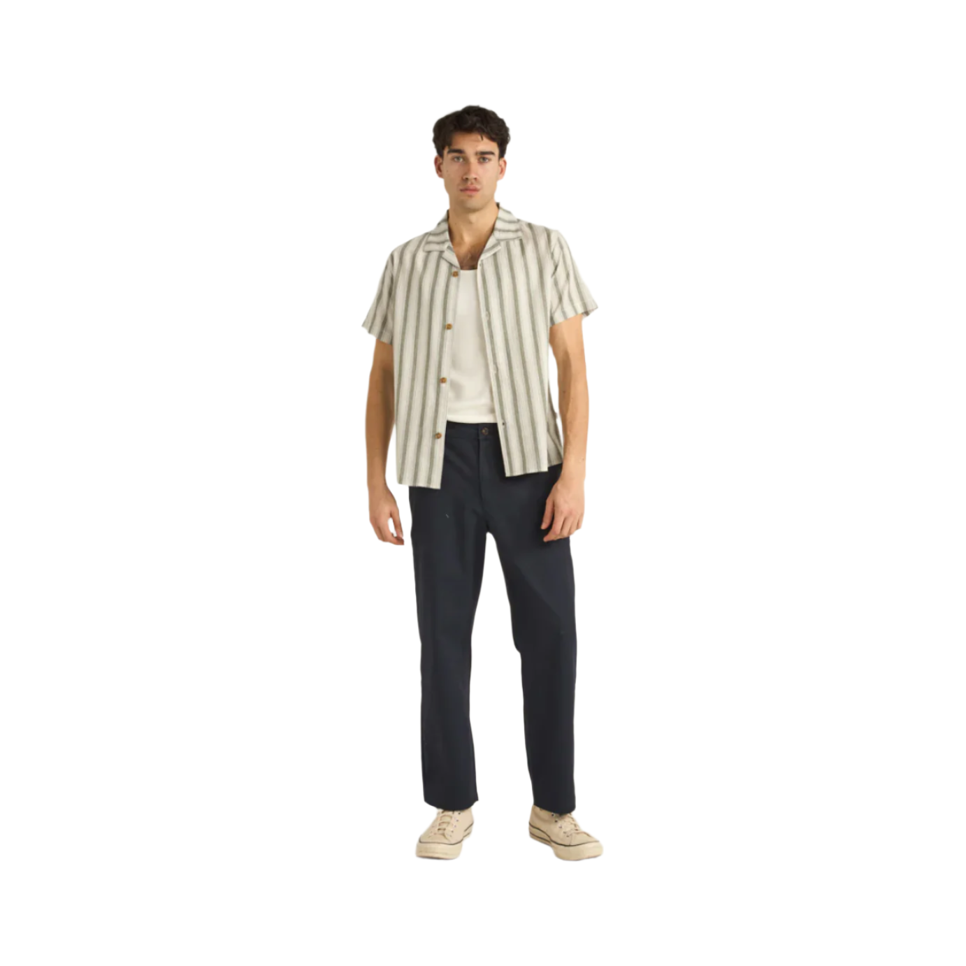 Rhythm - Vacation Stripe SS Shirt - Fern - Velocity 21