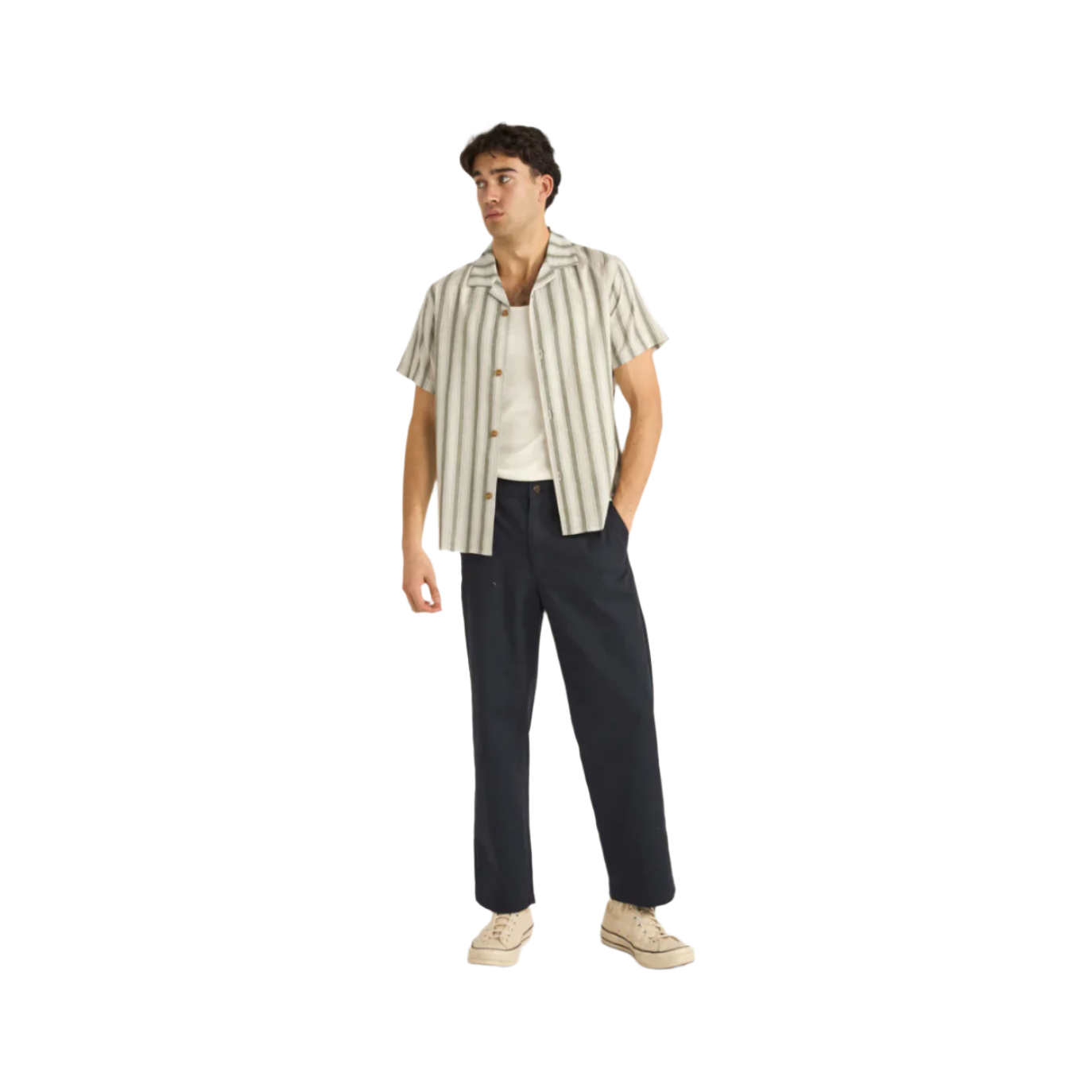 Rhythm - Vacation Stripe SS Shirt - Fern - Velocity 21