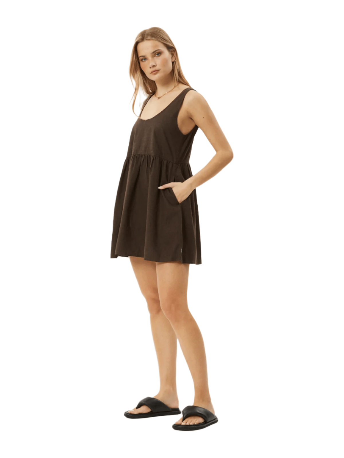 Afends - Jesse Hemp Mini Dress - Coffee - Velocity 21