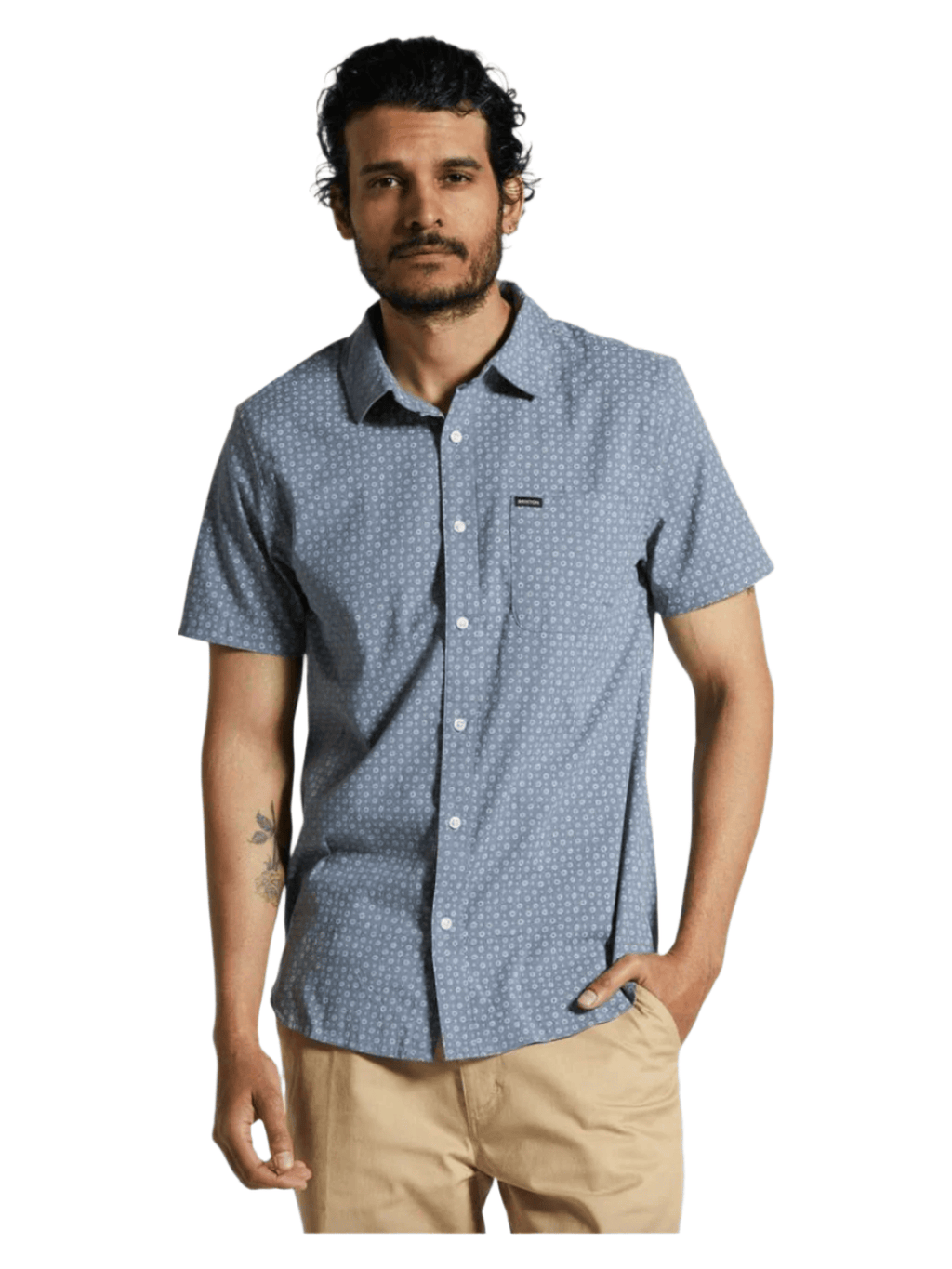 Brixton - Charter Print SS Woven - Flint Stone Blue - Velocity 21