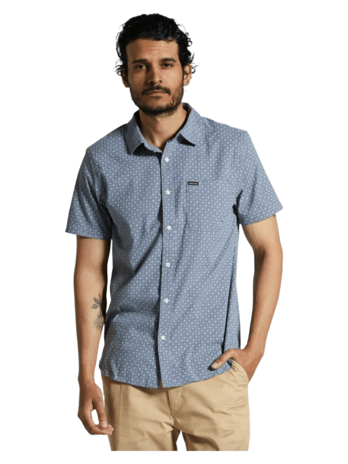 Brixton - Charter Print SS Woven - Flint Stone Blue - Velocity 21