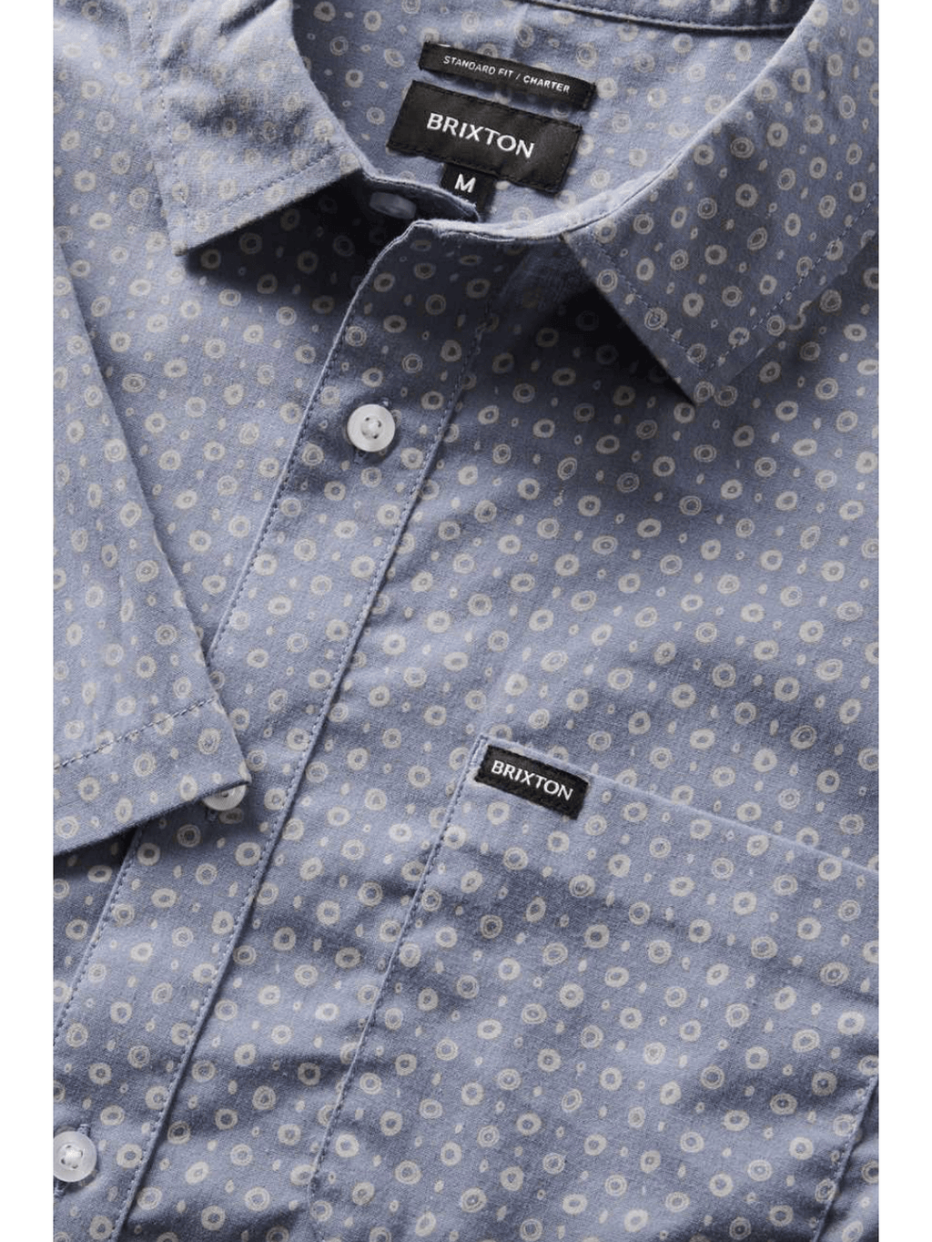Brixton - Charter Print SS Woven - Flint Stone Blue - Velocity 21