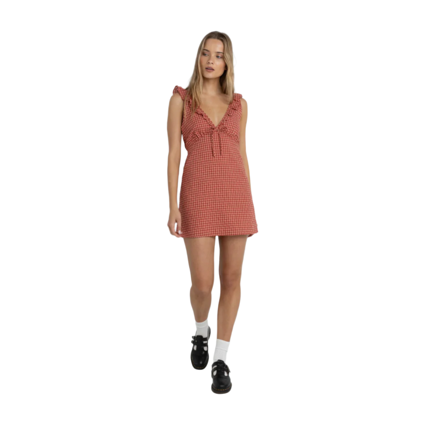 Rhythm - Lola Check Ruffle Mini Dress - Velocity 21