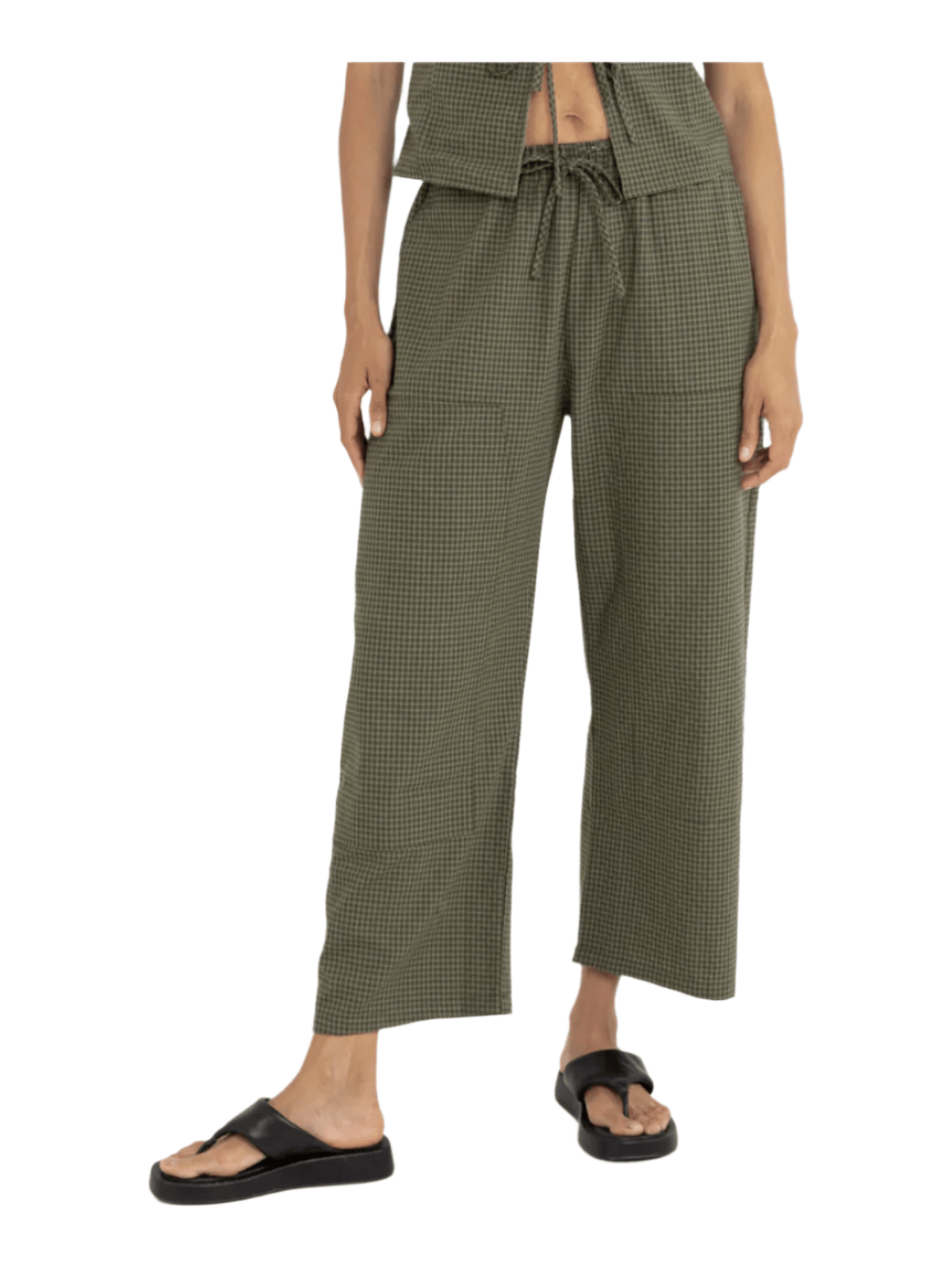 Rhythm - Louise Check Drawstring Pant - Velocity 21
