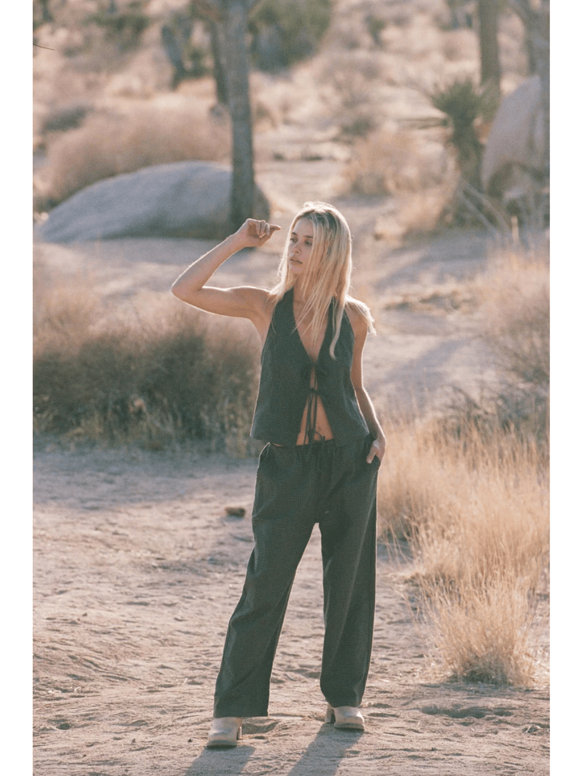 Rhythm - Louise Check Drawstring Pant - Velocity 21