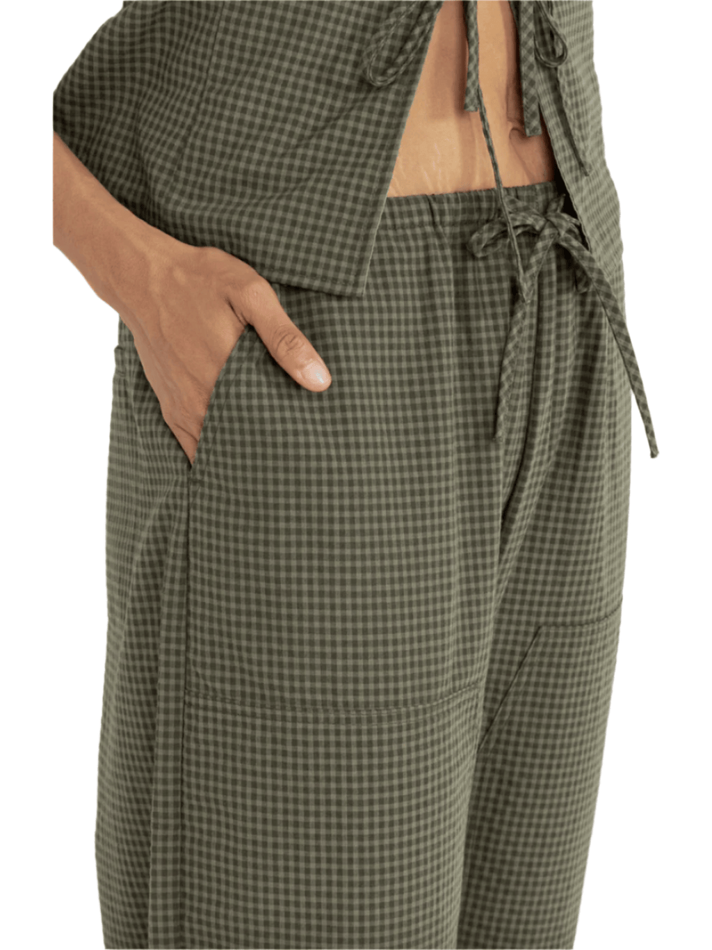 Rhythm - Louise Check Drawstring Pant - Velocity 21