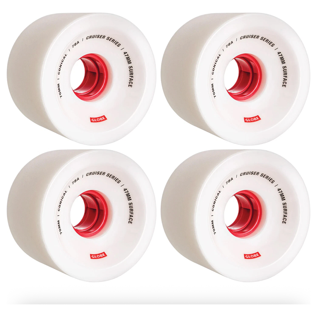 Globe - Conical Cruiser Wheel - White/Red - Velocity 21