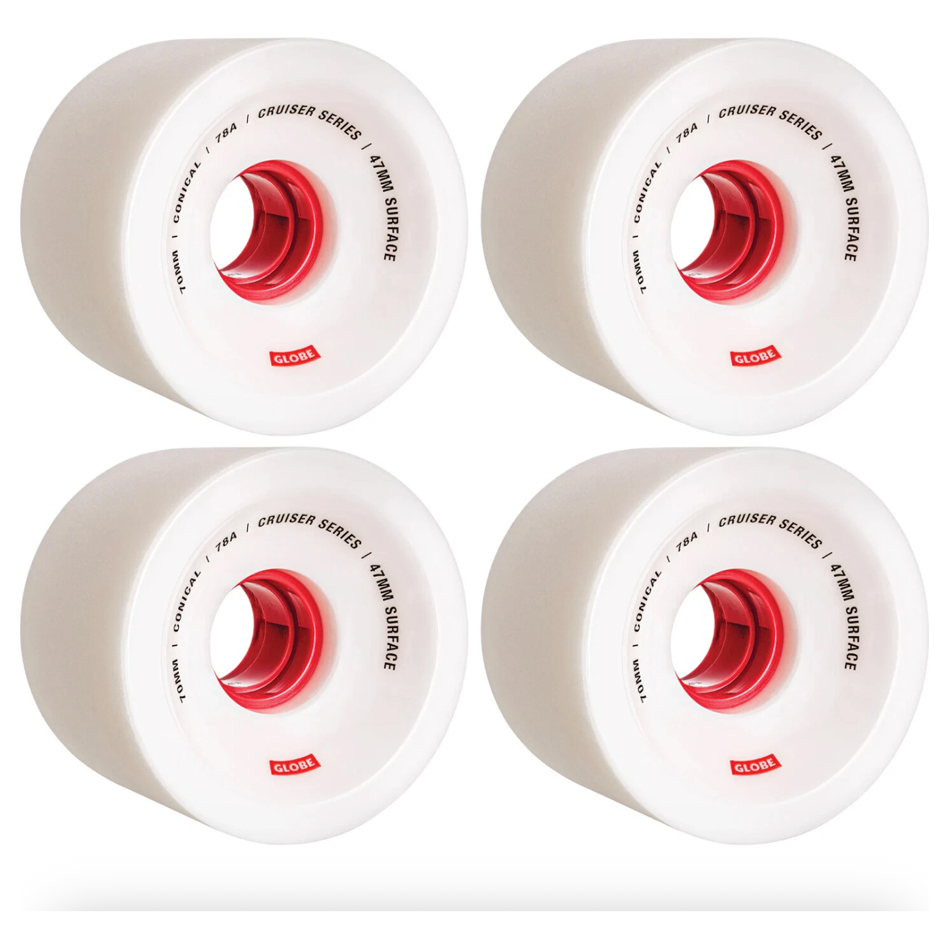 Globe - Conical Cruiser Wheel - White/Red - Velocity 21