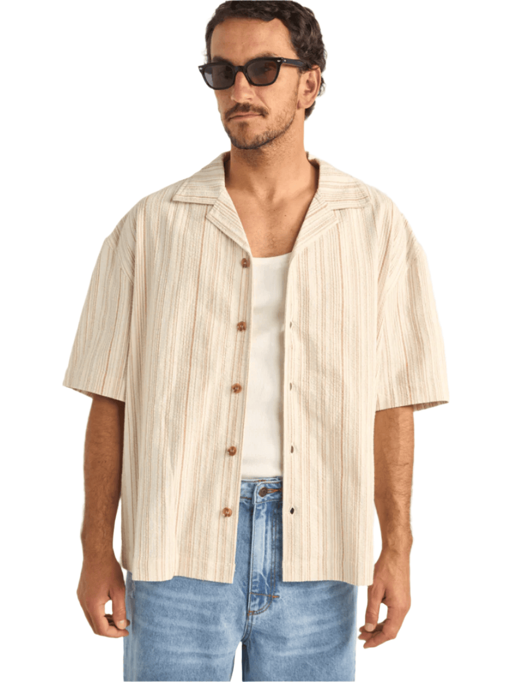 Rhythm - Benny Relaxed Stripe SS Shirt - Velocity 21