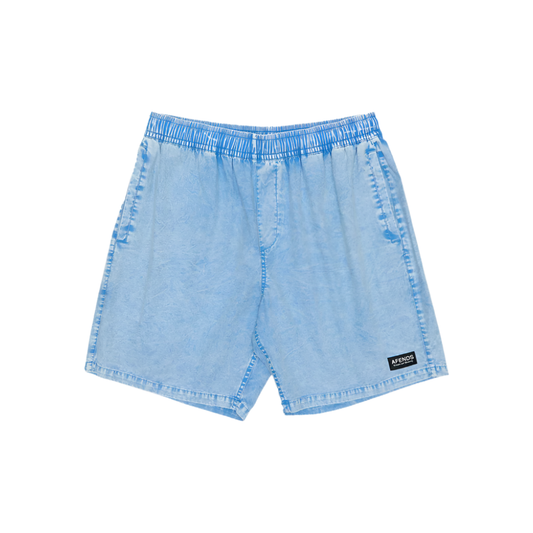 Afends - The Dopamine Organic Swim Short 18" - Blue Acid Wash - Velocity 21