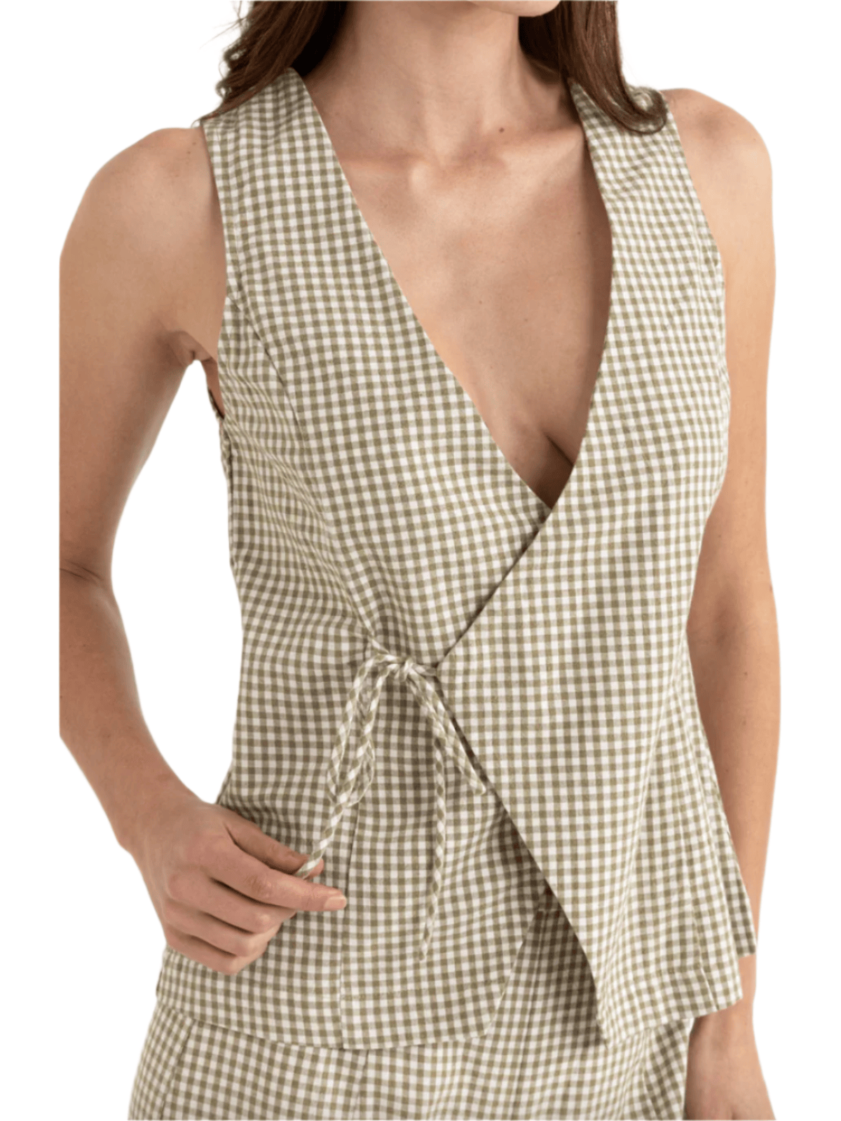 Rhythm - Lola Check Wrap Front Vest - Velocity 21