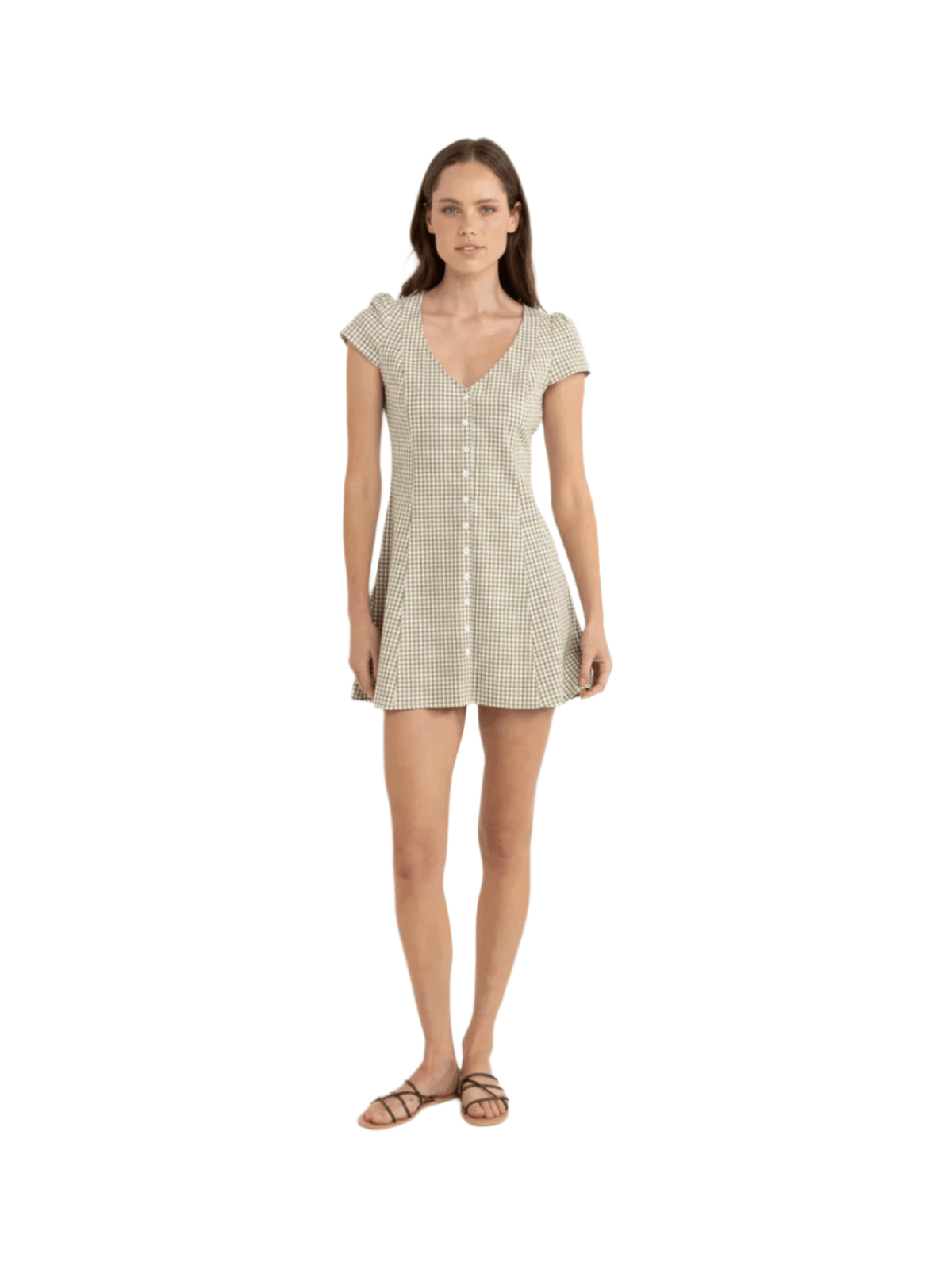 Rhythm - Lola Check Cap Sleeve Mini Dress - Velocity 21