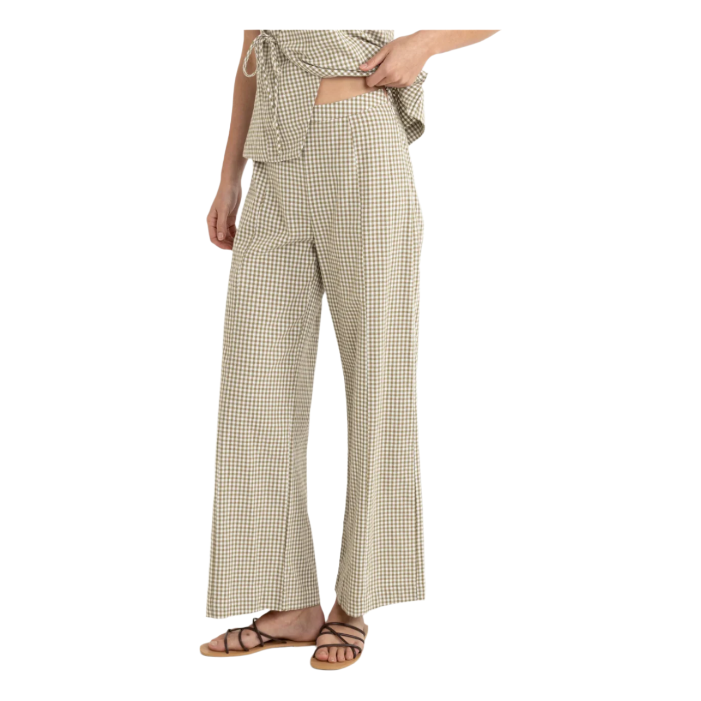 Rhythm - Lola Check Wide Leg Pant - Velocity 21