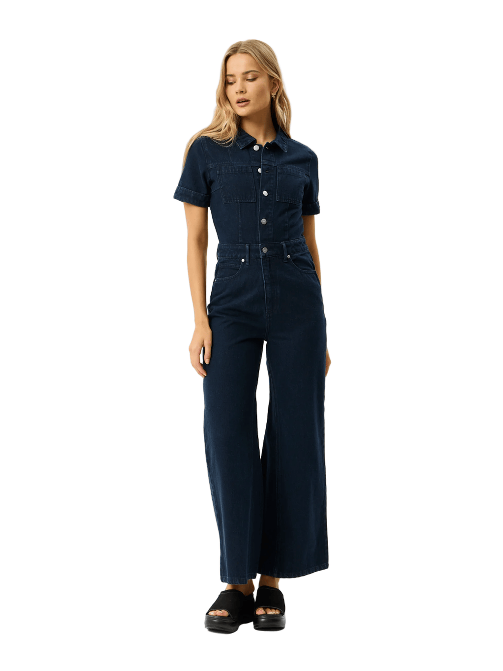 Afends - Western Miami Denim Flared Jumpsuit - Velocity 21