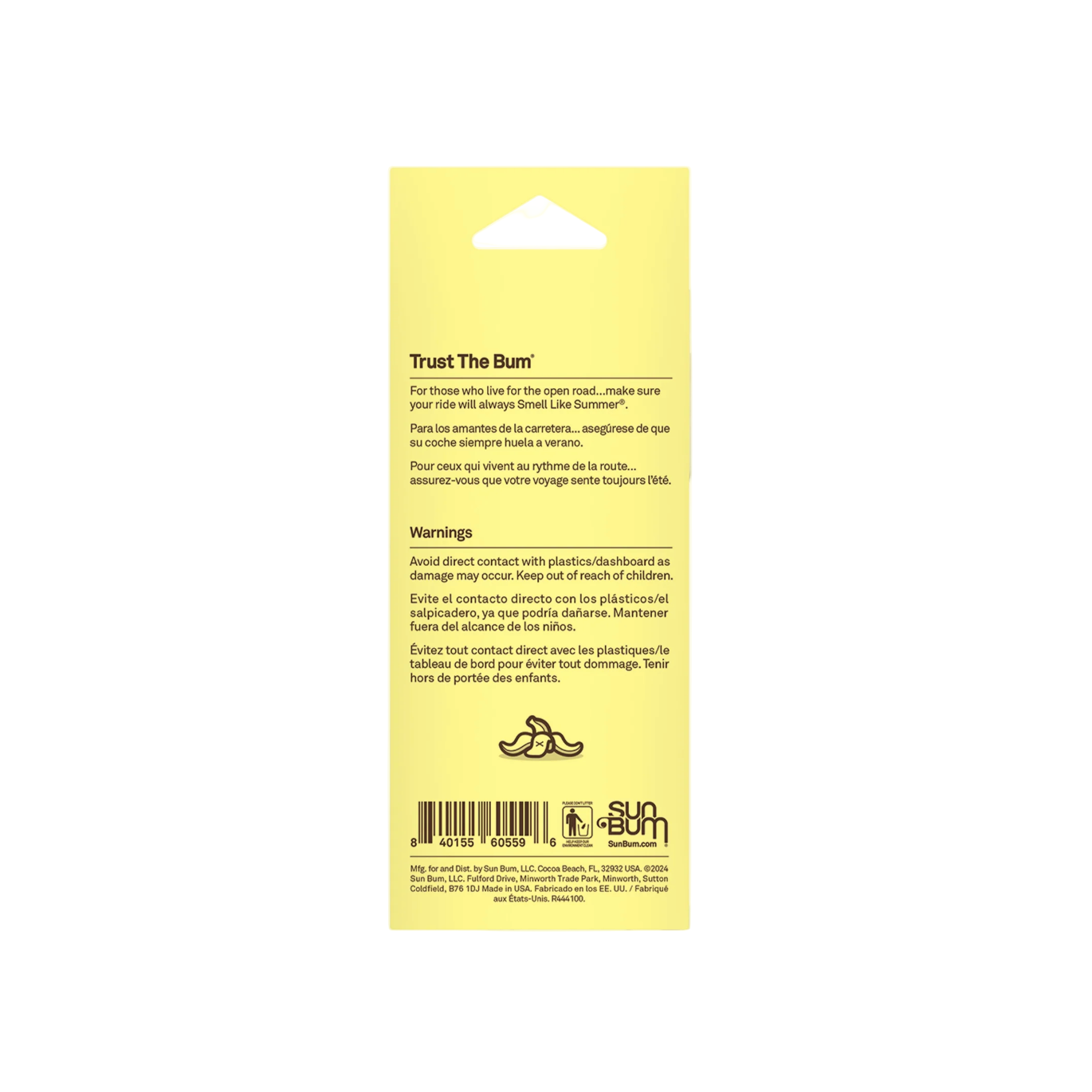 Sun Bum - Air Freshener - Banana - Velocity 21