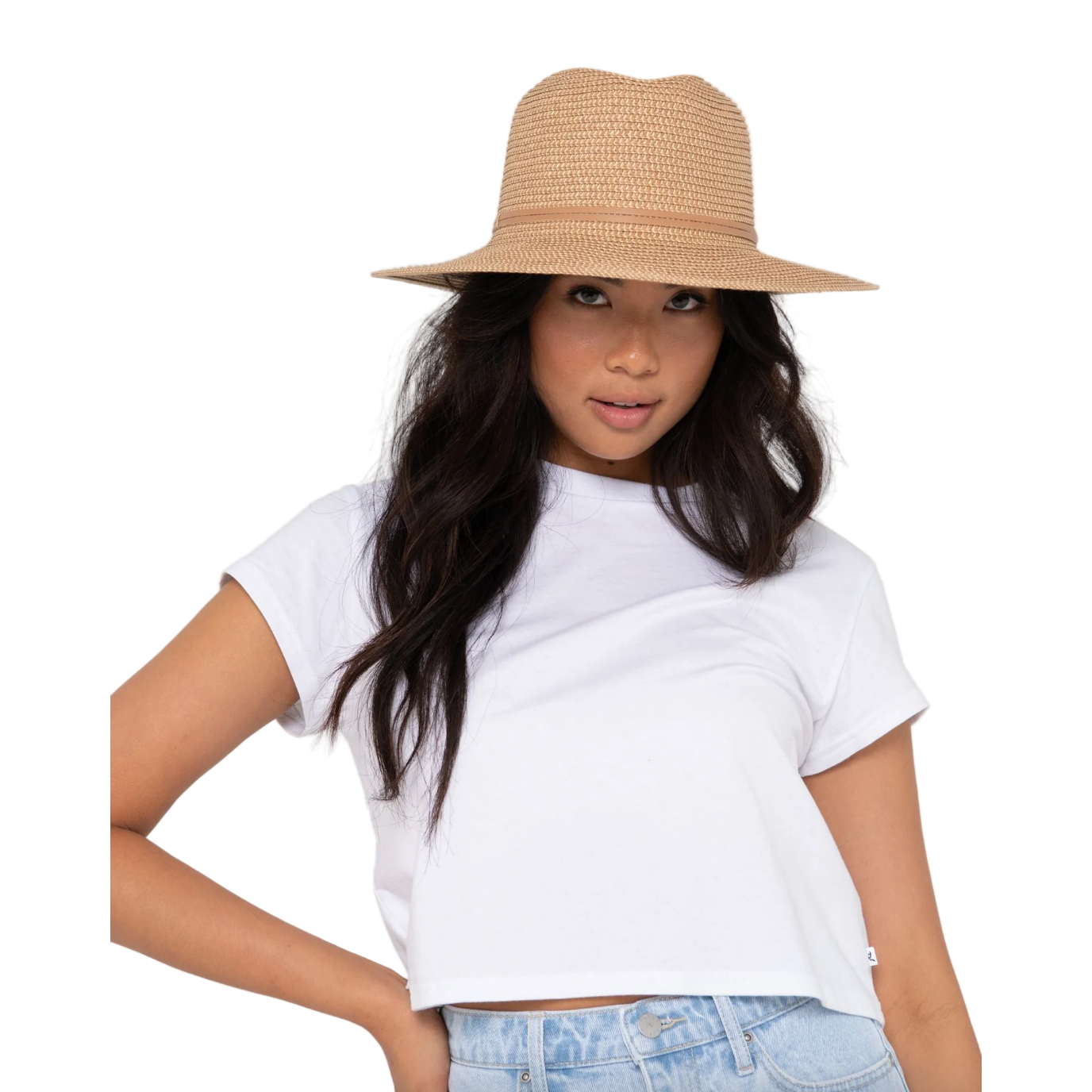 Rusty - Gisele Panama Straw Hat - Natural / Caramel - Velocity 21