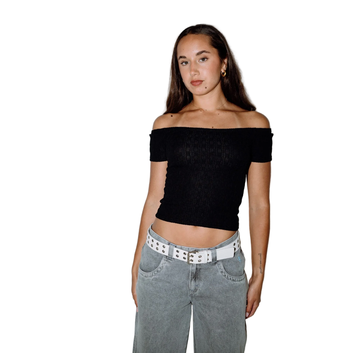 Rusty - XOXO Eyelet Belt - Off White - Velocity 21