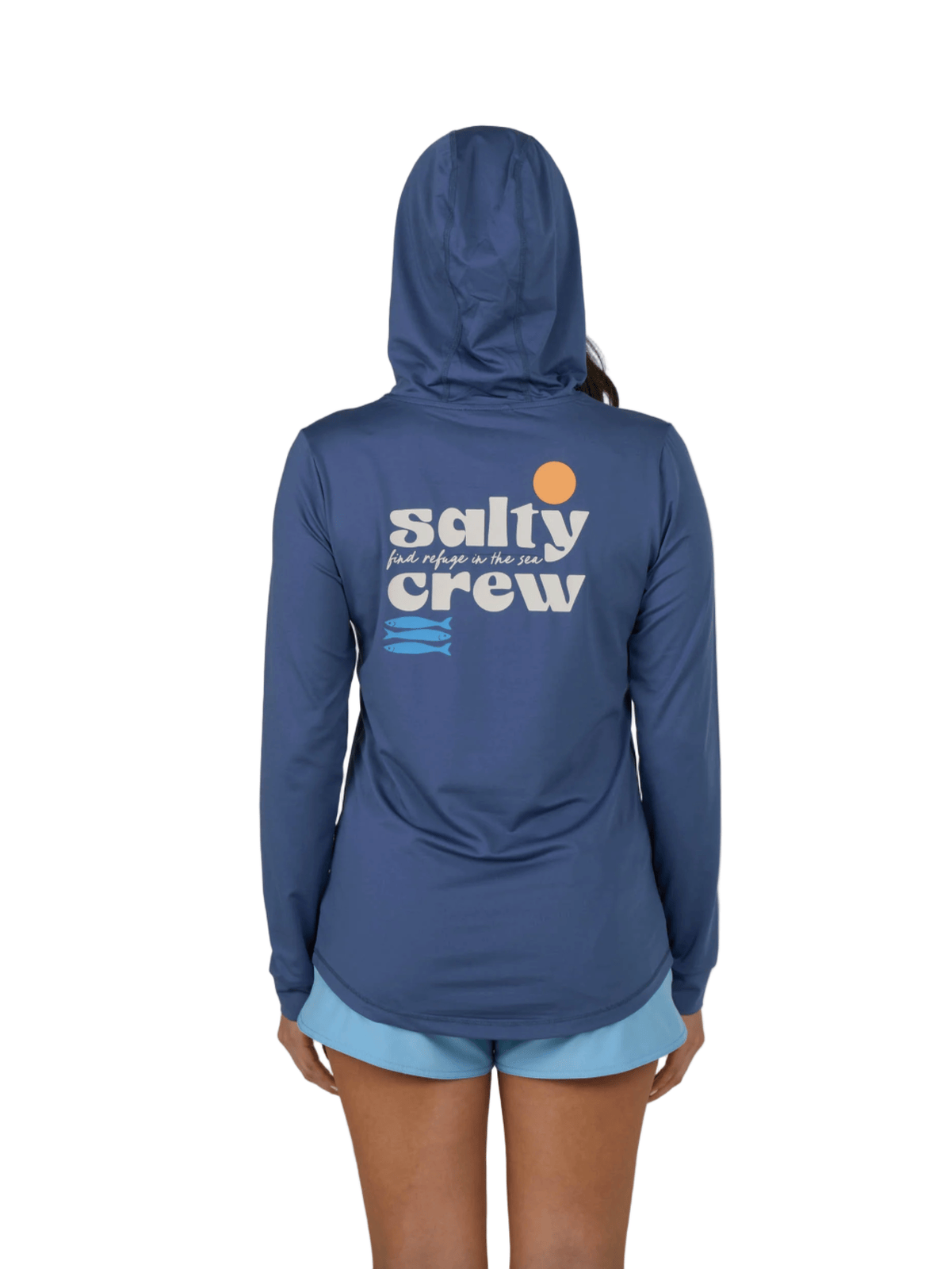 Salty Crew - Small Bite Hood Sunshirt - Indigo - Velocity 21