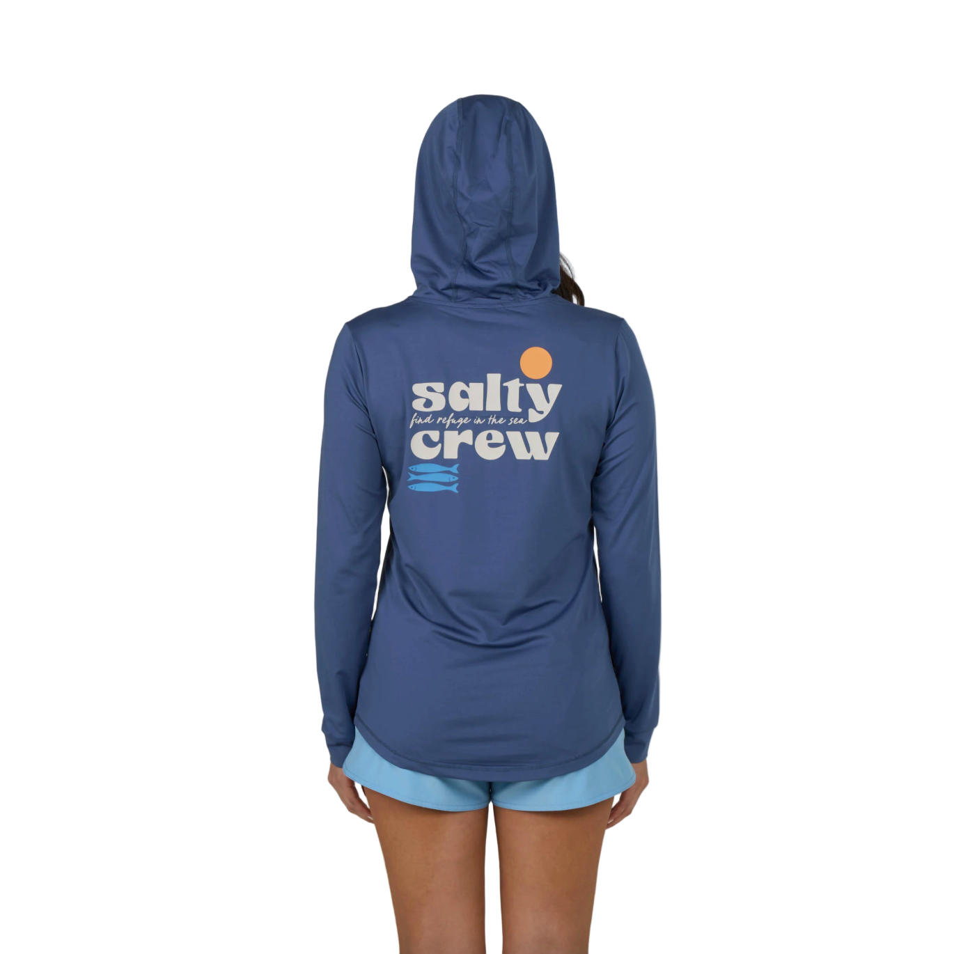 Small Bite Hood Sunshirt - Indigo