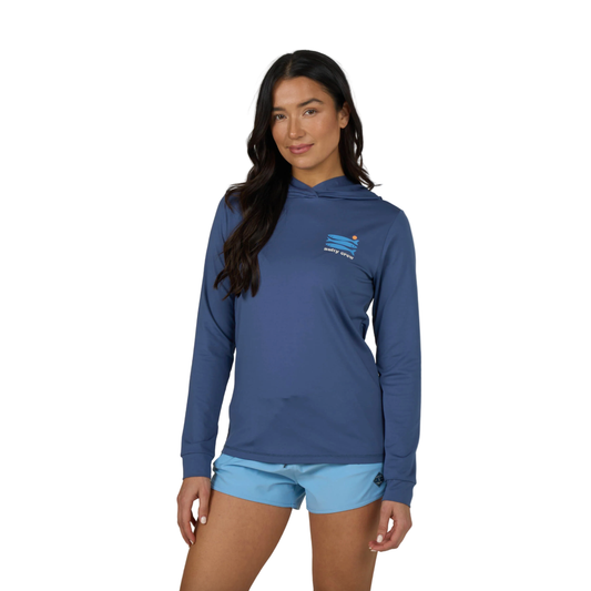 Small Bite Hood Sunshirt - Indigo