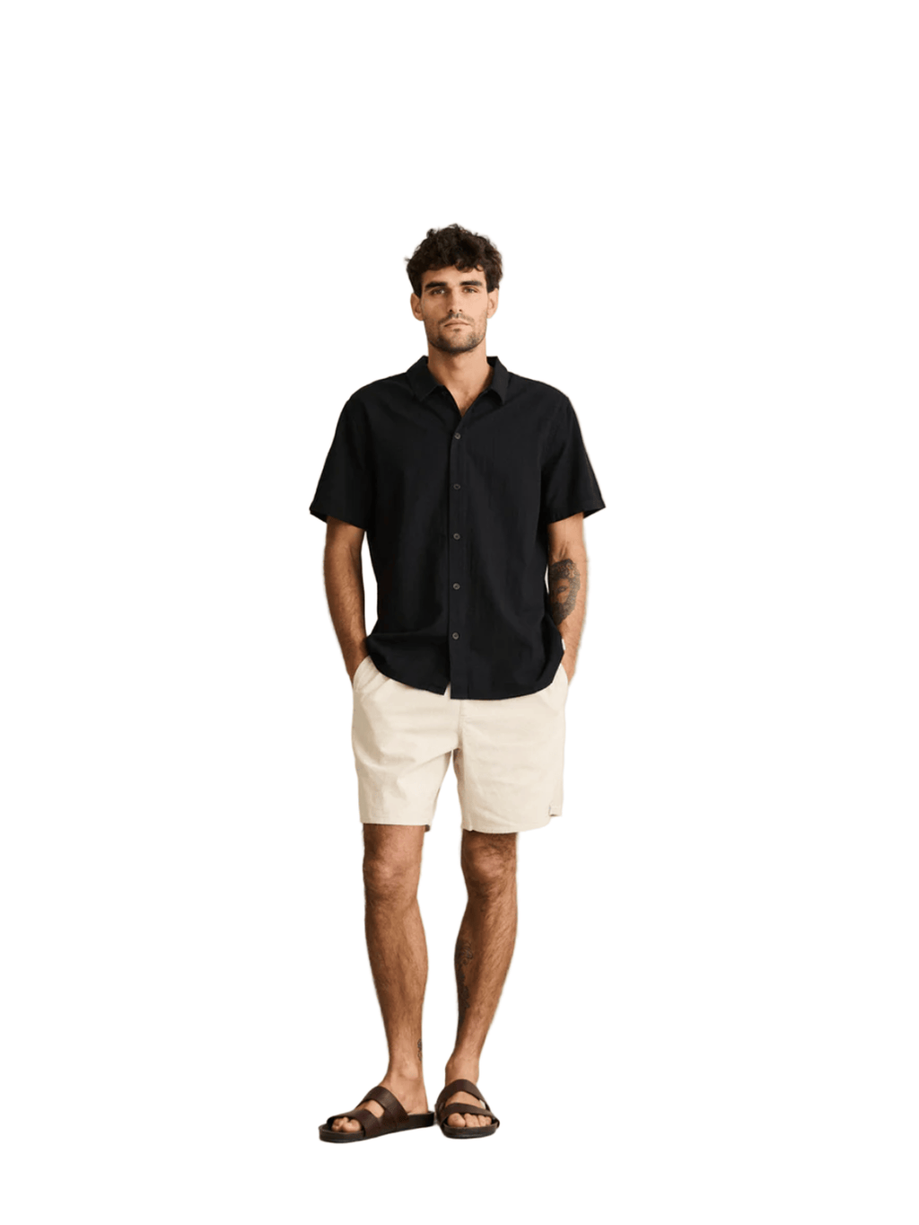 Rhythm - Classic Linen SS Shirt - Black - Velocity 21