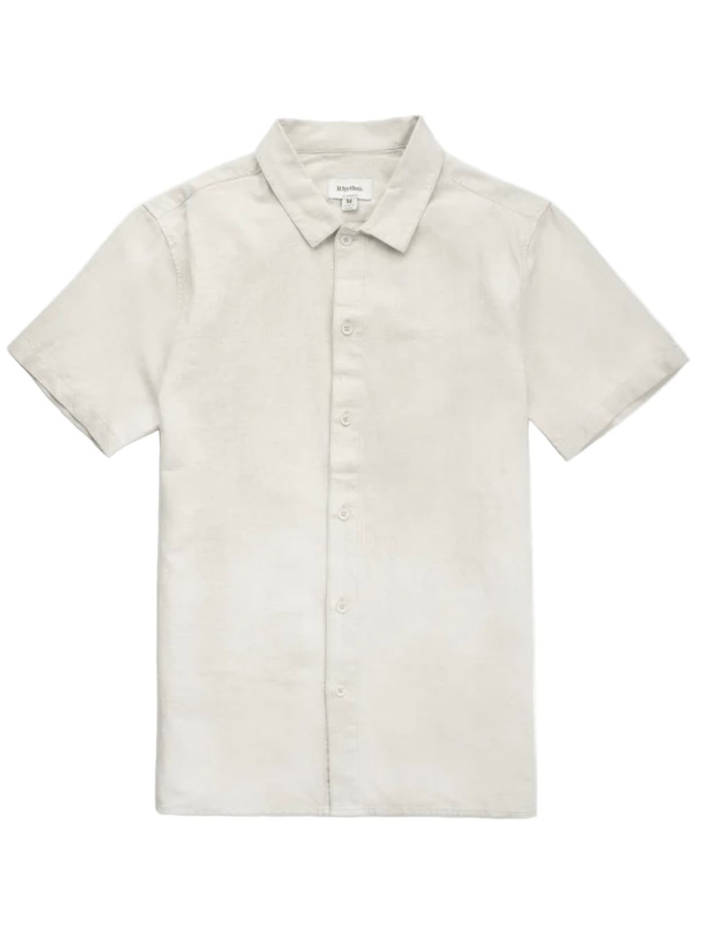 Beige short-sleeve shirt on a white background