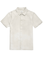 Beige short-sleeve shirt on a white background