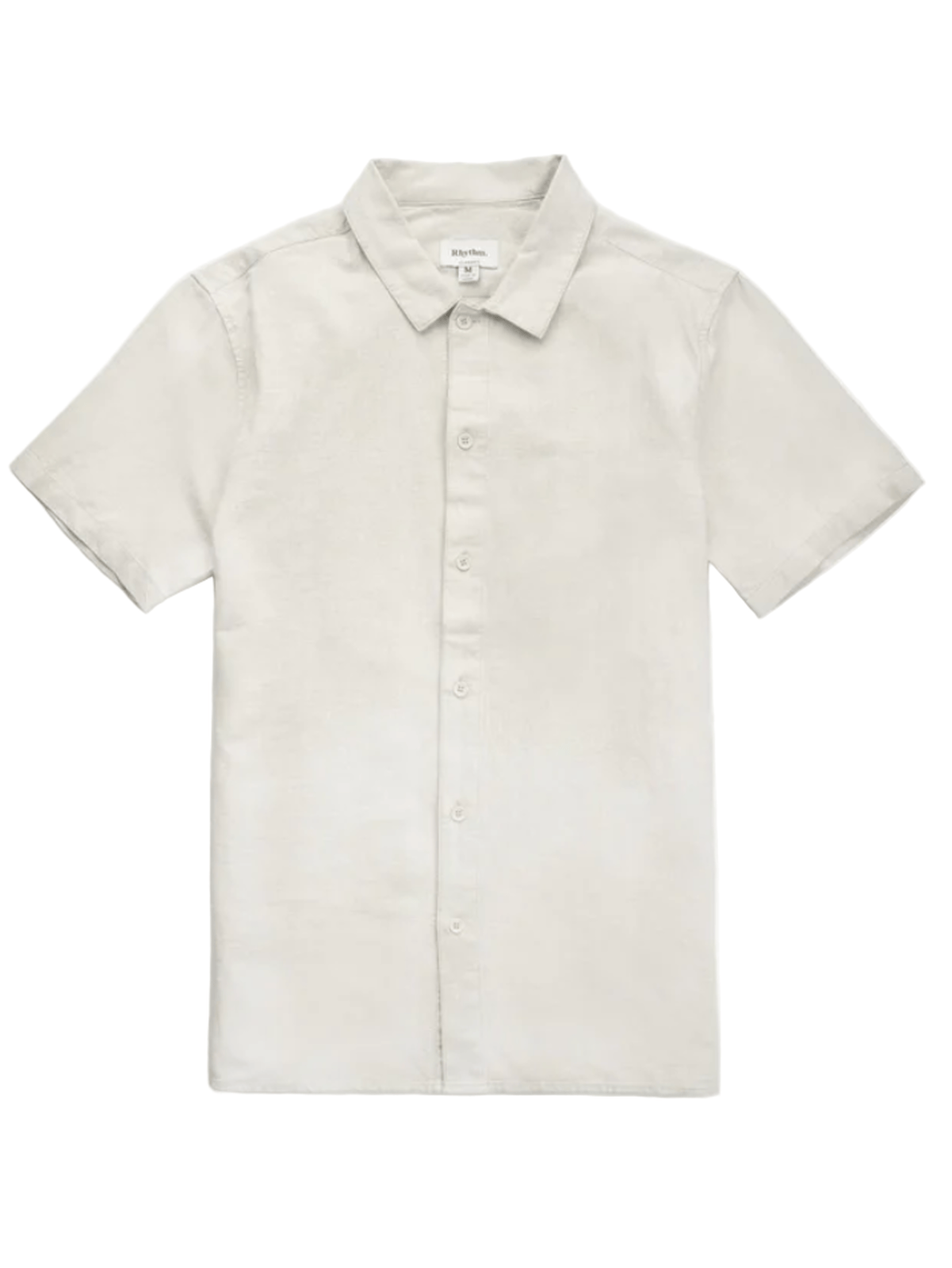 Beige short-sleeve shirt on a white background