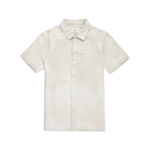 Beige short-sleeve shirt on a white background