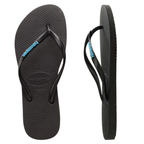 Havaianas - Slim Rubber Logo - Black/Blue - Velocity 21