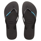 Havaianas - Slim Rubber Logo - Black/Blue - Velocity 21