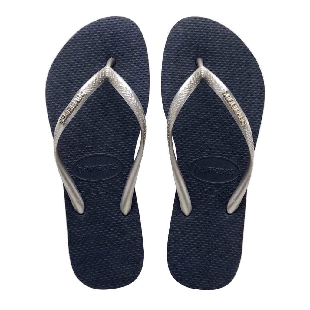 Havaianas - Slim Metal Logo - Navy/Silver - Velocity 21