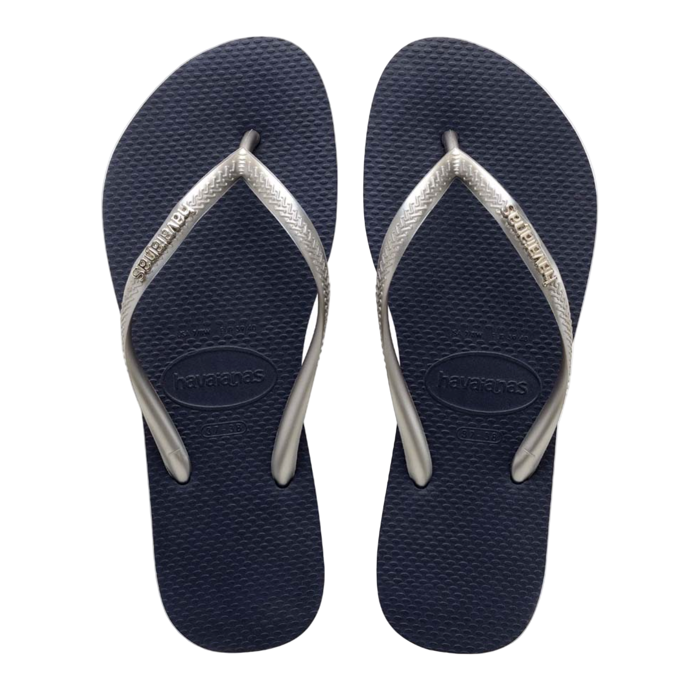 Havaianas - Slim Metal Logo - Navy/Silver - Velocity 21