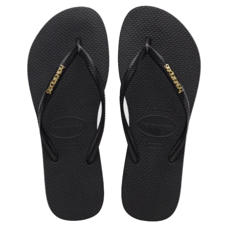 Havaianas - Slim Metal Logo - Black/Gold - Velocity 21