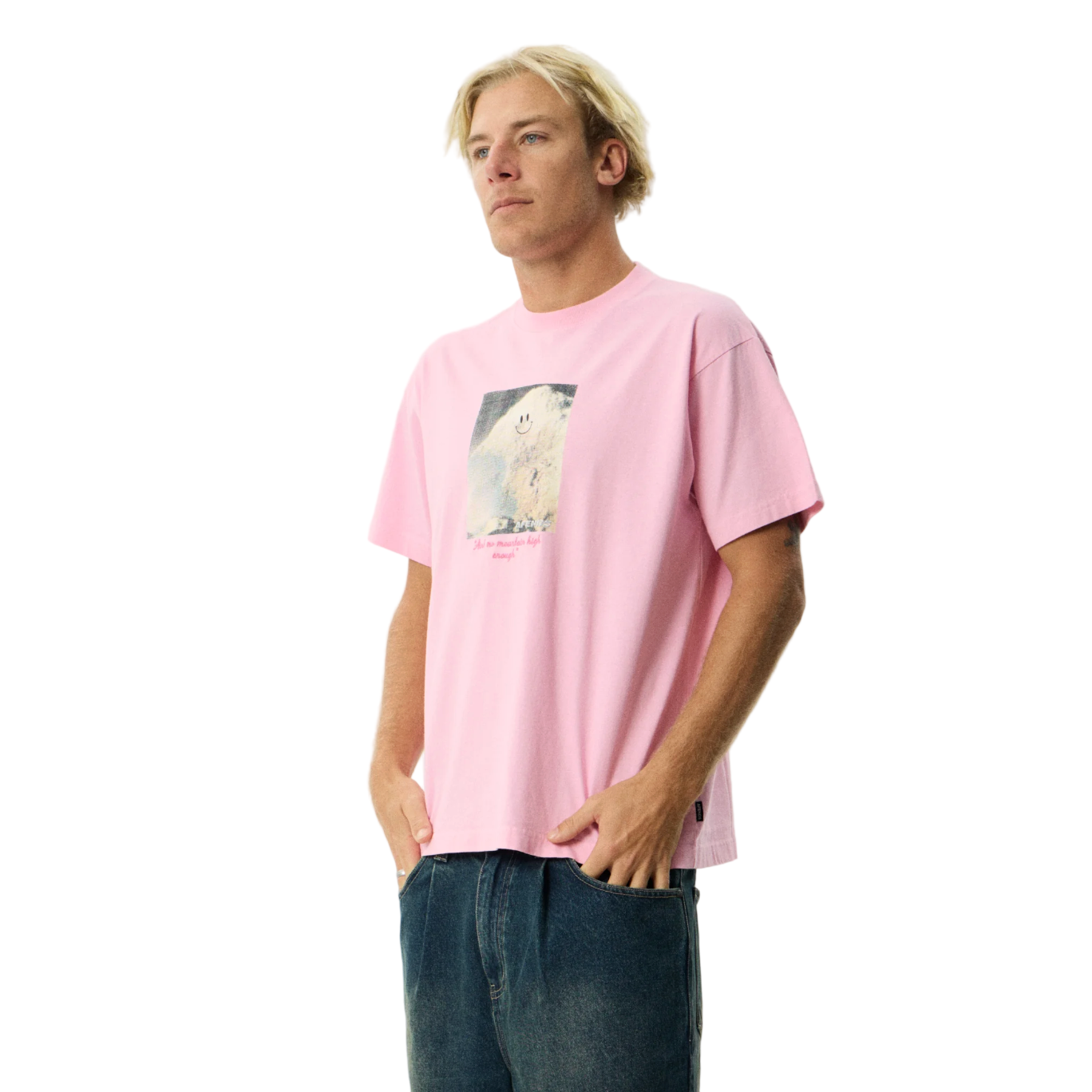 Too High Recycled HW Boxy Fit Tee - Vintage Pink