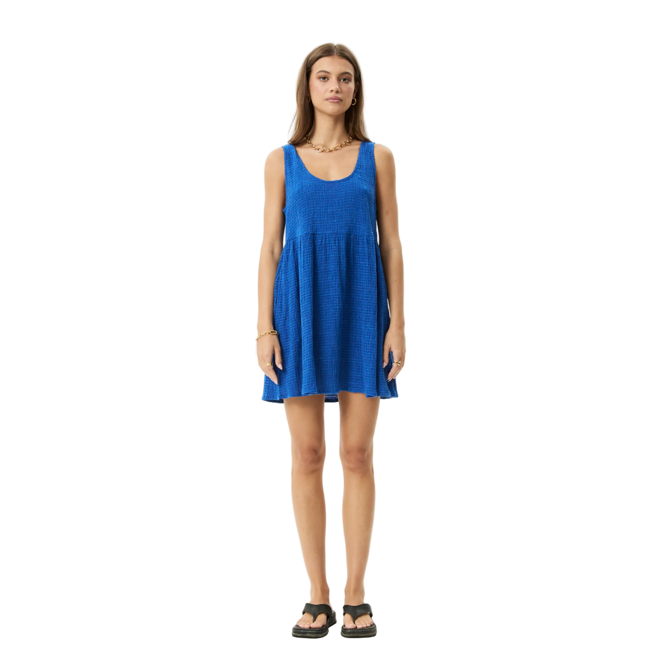 Marina Jesse Hemp Seersucker Mini Dress