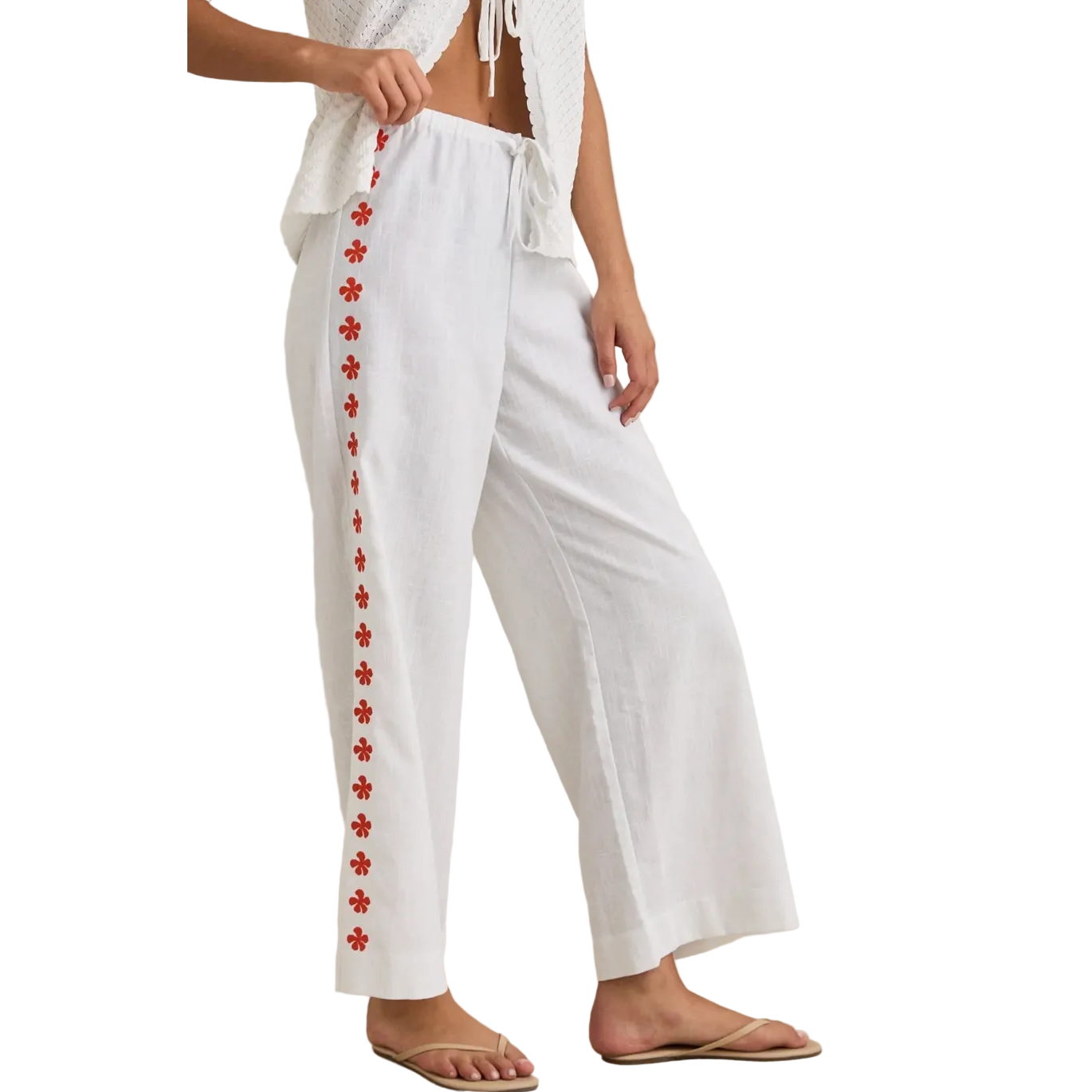 Melia Floral Embroidered Beach Pant