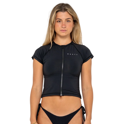 Essential S/S Zip Through Rash Vest