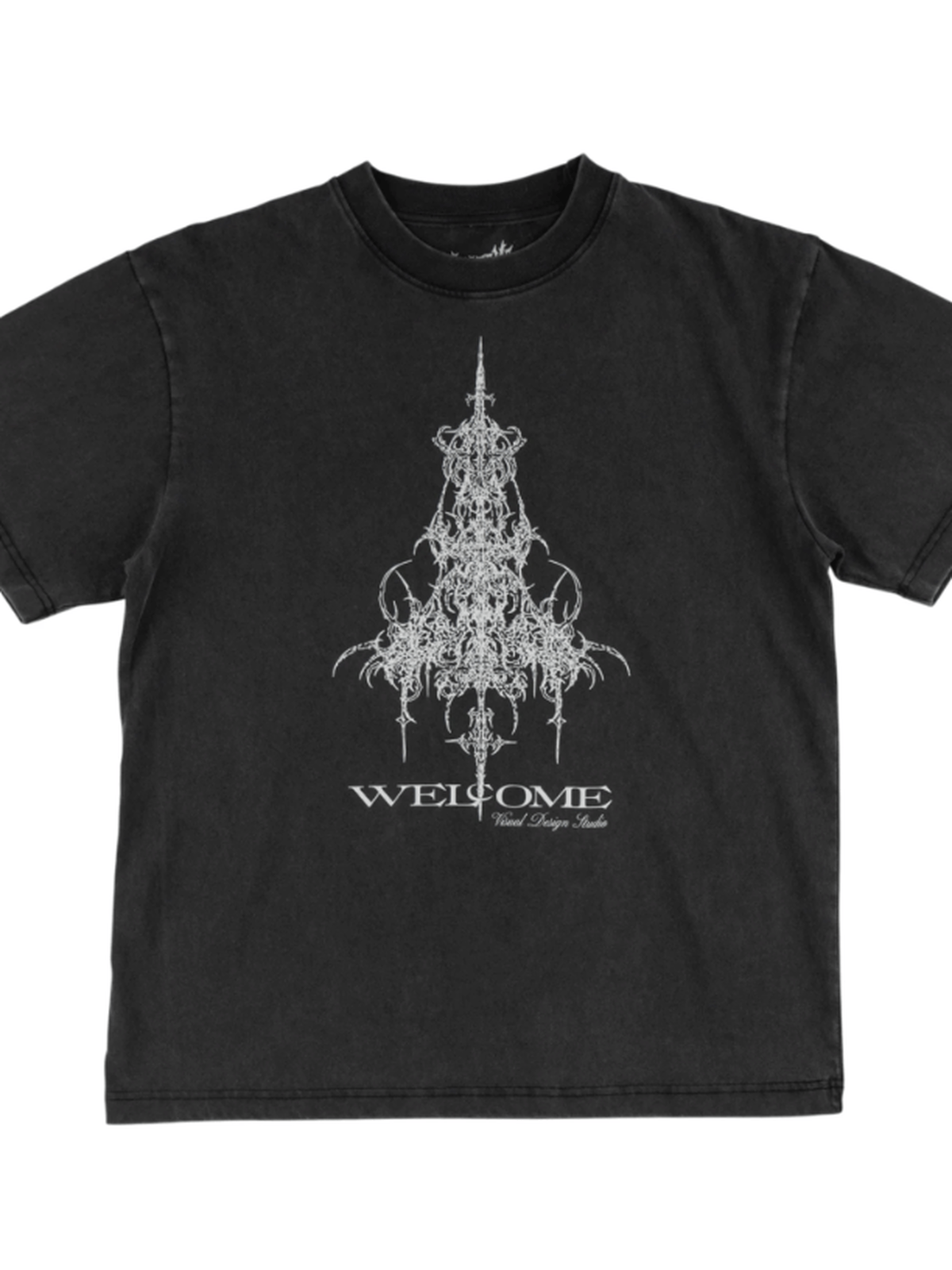 Welcome Skateboards - Chandelier Boxy Garment Dyed Tee - Vintage Black - Velocity 21